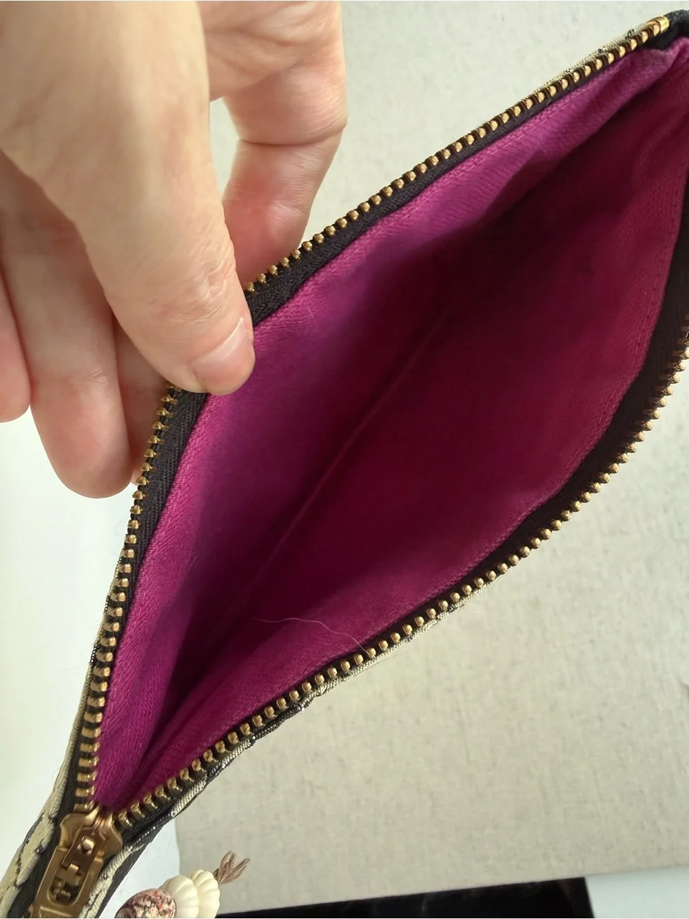 Anthropologie Metallic Floral Embossed Zip Pouch | Cosmetic & Travel Bag